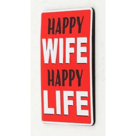 Open Road Brands Happy Wife Happy Life Magnet Embossed Tin 90172041